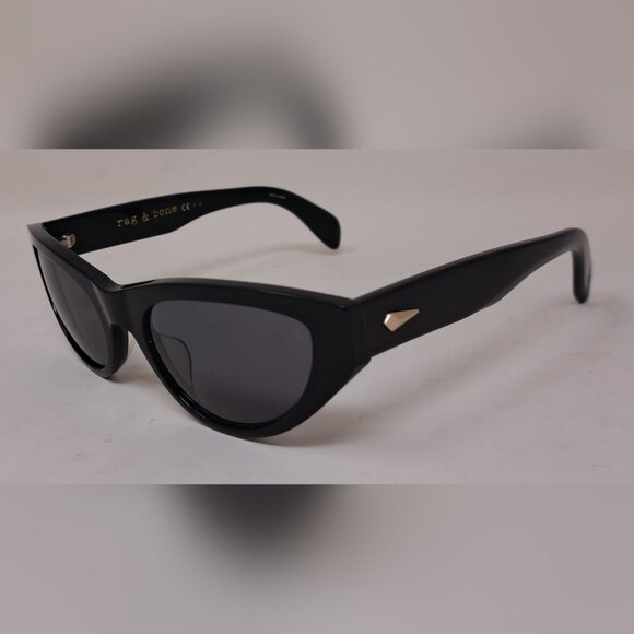 rag & bone Sunglasses Black Smoke Gray Cat-Eye Polarized RNB1062/S 54-20-140 - Picture 11 of 16